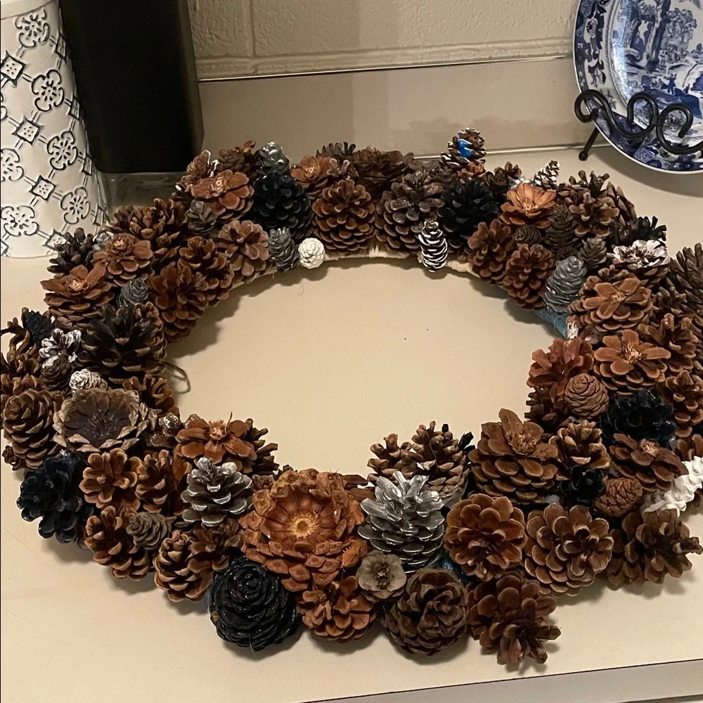 Rustic Pinecone Holiday Wreath